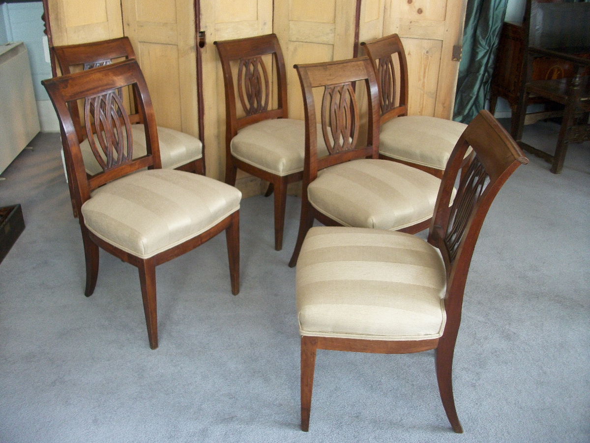 A group of six Walnut Italian Chairs